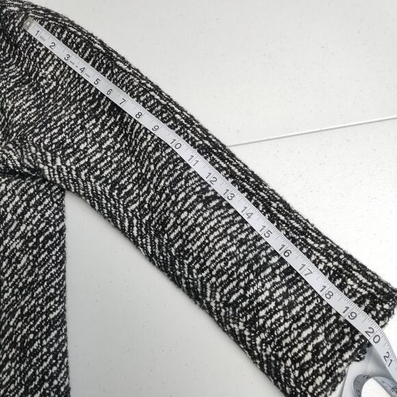 Talbots Black White Wool Alpaca Lined Double Breasted Jacket Excellent! Size 4P - Picture 8 of 11